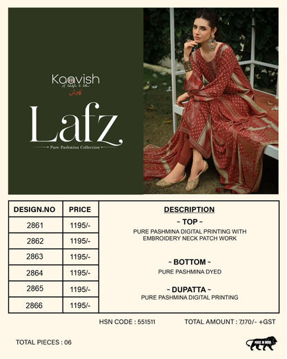 Lafz Kaavish Viscose Pashmina Suits Exporter Gujarat