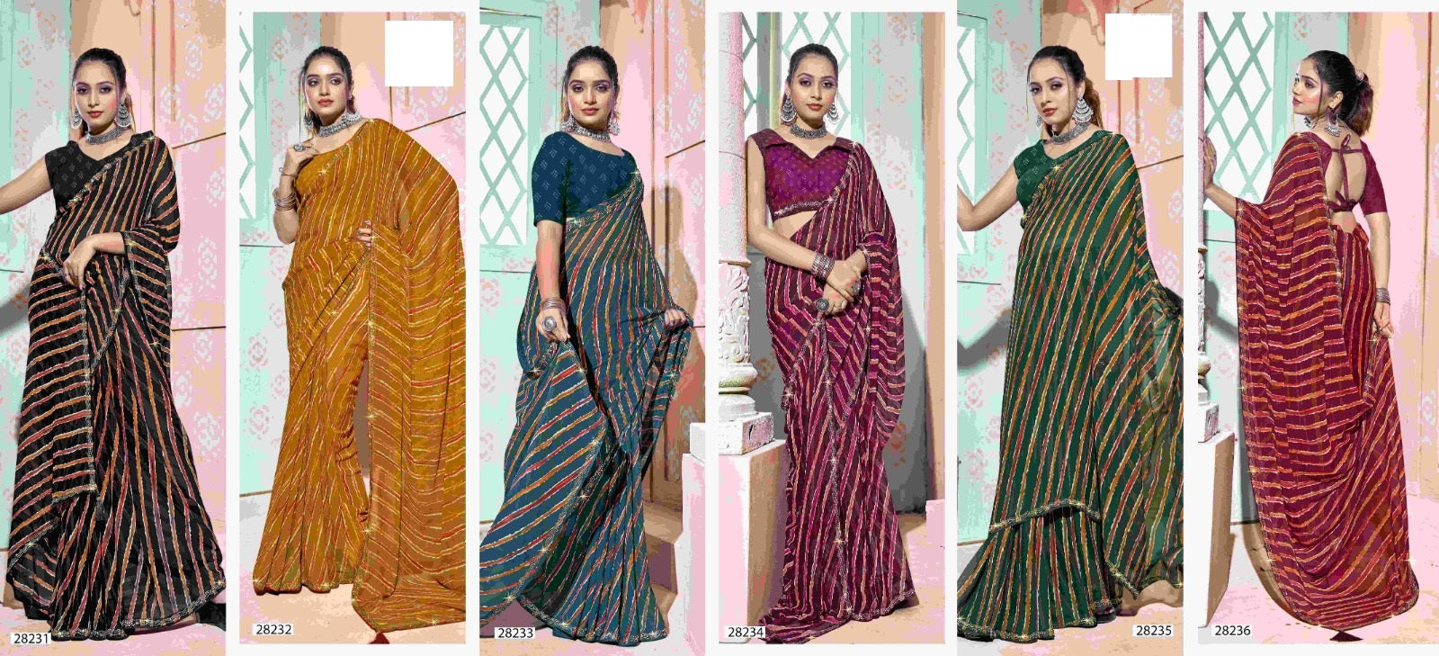 Laharika 3 Vallabhi Prints Georgette Sarees Supplier Ahmedabad