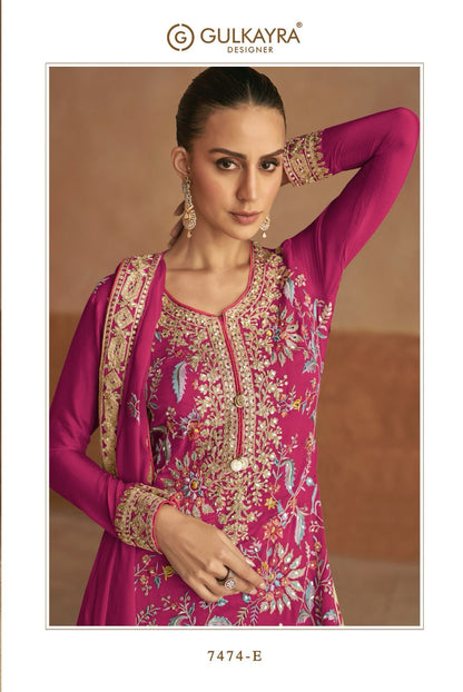 Lahza Gulkayra Designer Chinon Readymade Suits Manufacturer India