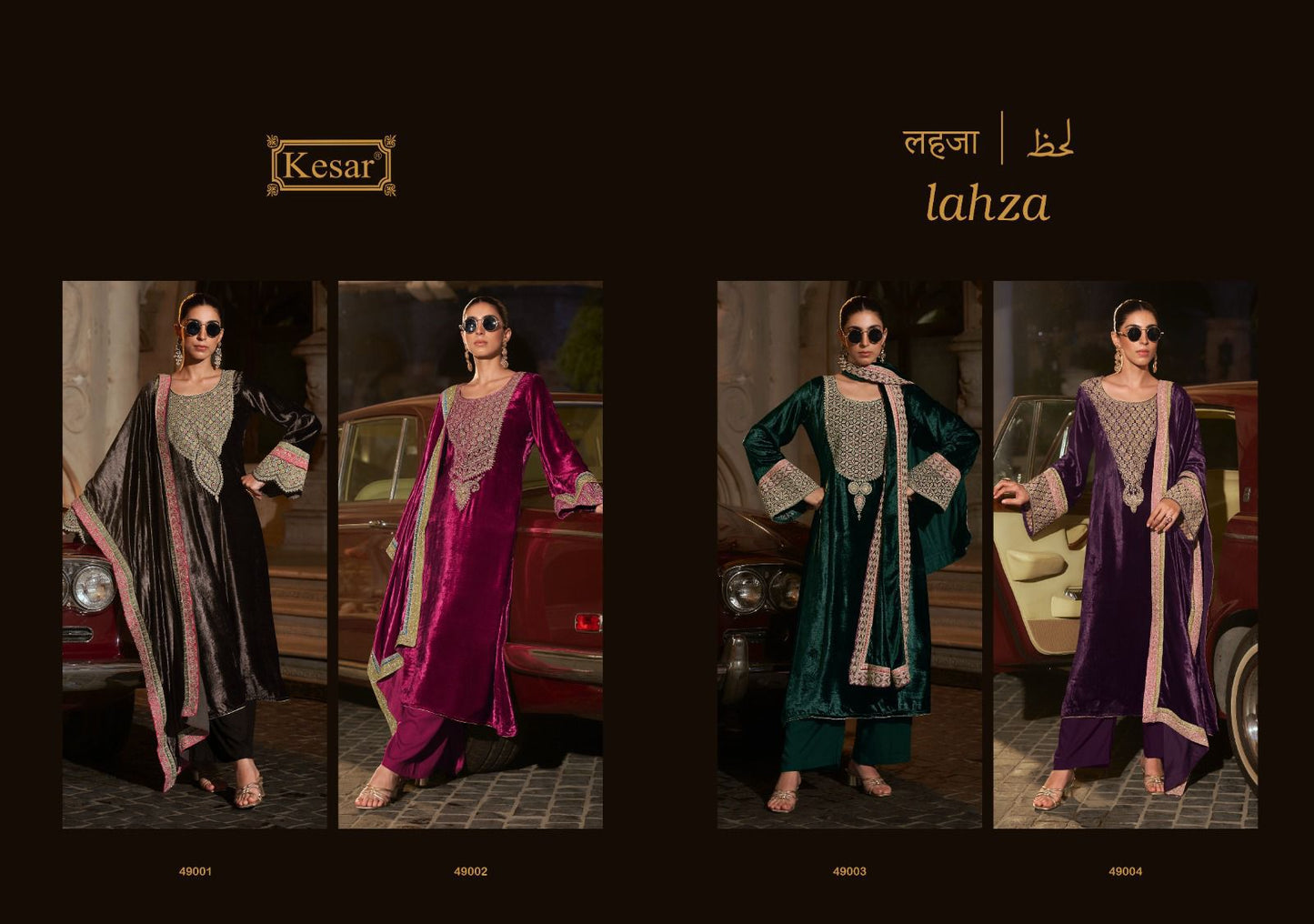 Lahza Kesar Plush Velvet Suits Manufacturer India