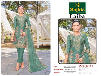 Laiba Vol 1 Sajida Organza Pakistani Salwar Suits Supplier