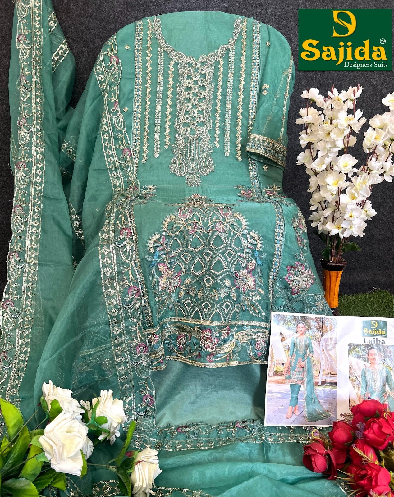 Laiba Vol 1 Sajida Organza Pakistani Salwar Suits Supplier