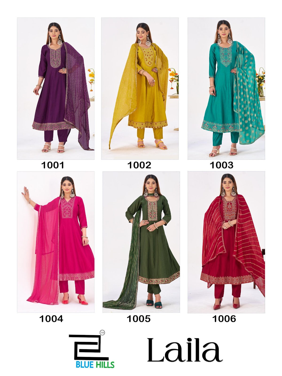 Laila Blue Hills Berlin Readymade Anarkali Suits Manufacturer India