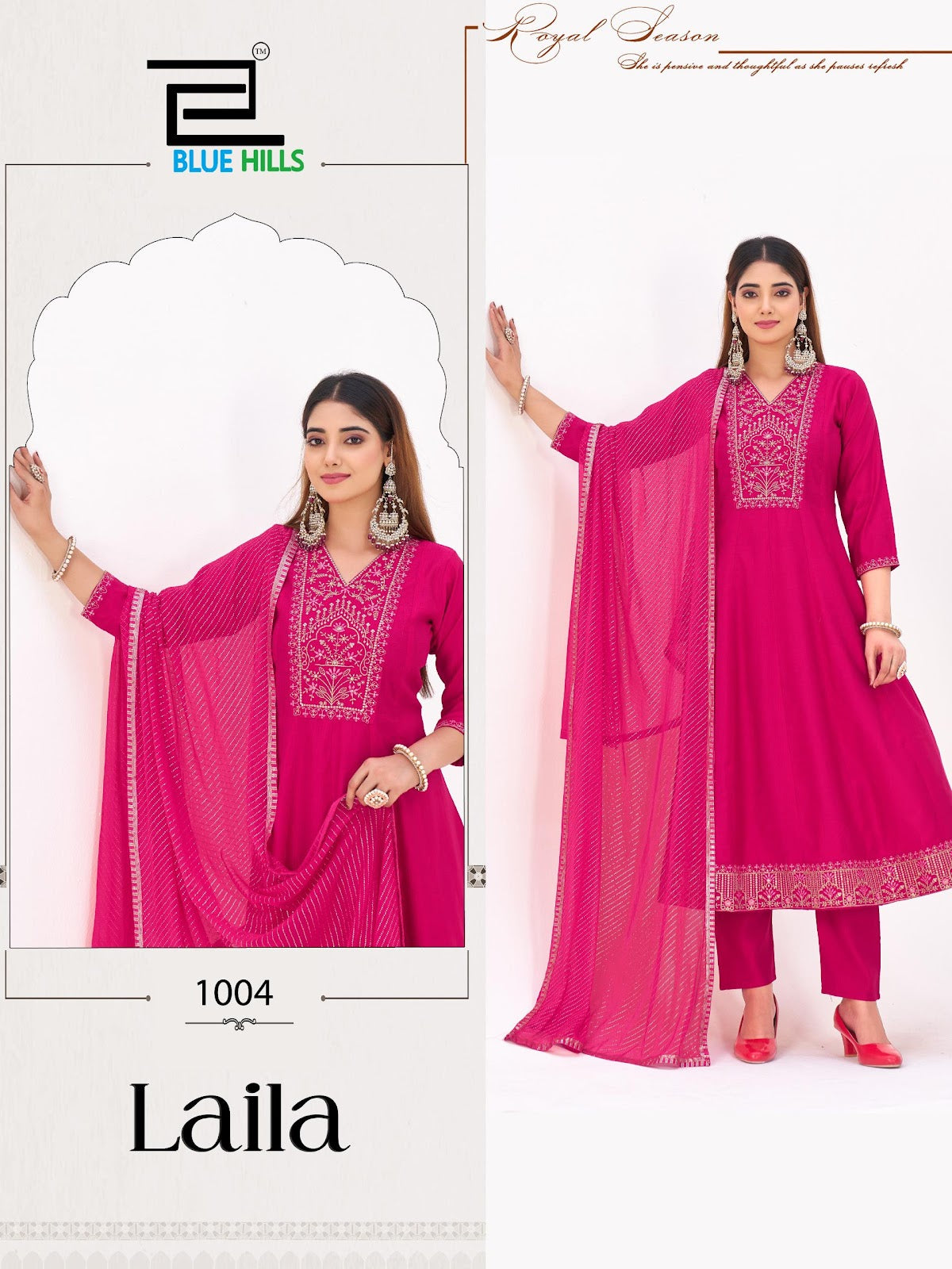Laila Blue Hills Berlin Readymade Anarkali Suits Manufacturer India