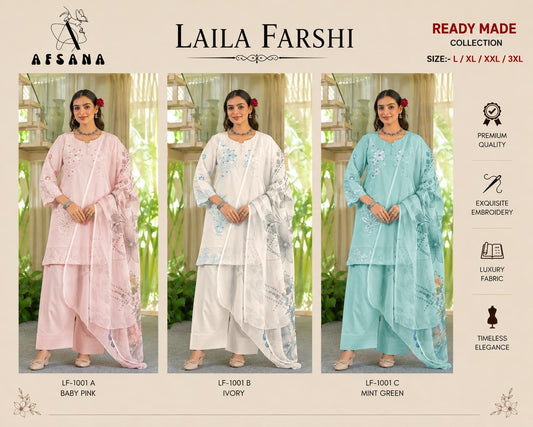 Laila Farshi Afsana Cotton Pakistani Readymade Suits Wholesale Price