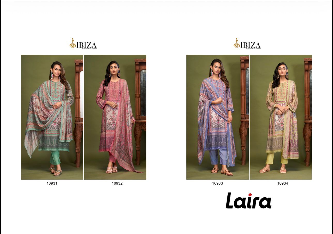 Laira Ibiza Bemberg Muslin Pant Style Suits Exporter Ahmedabad
