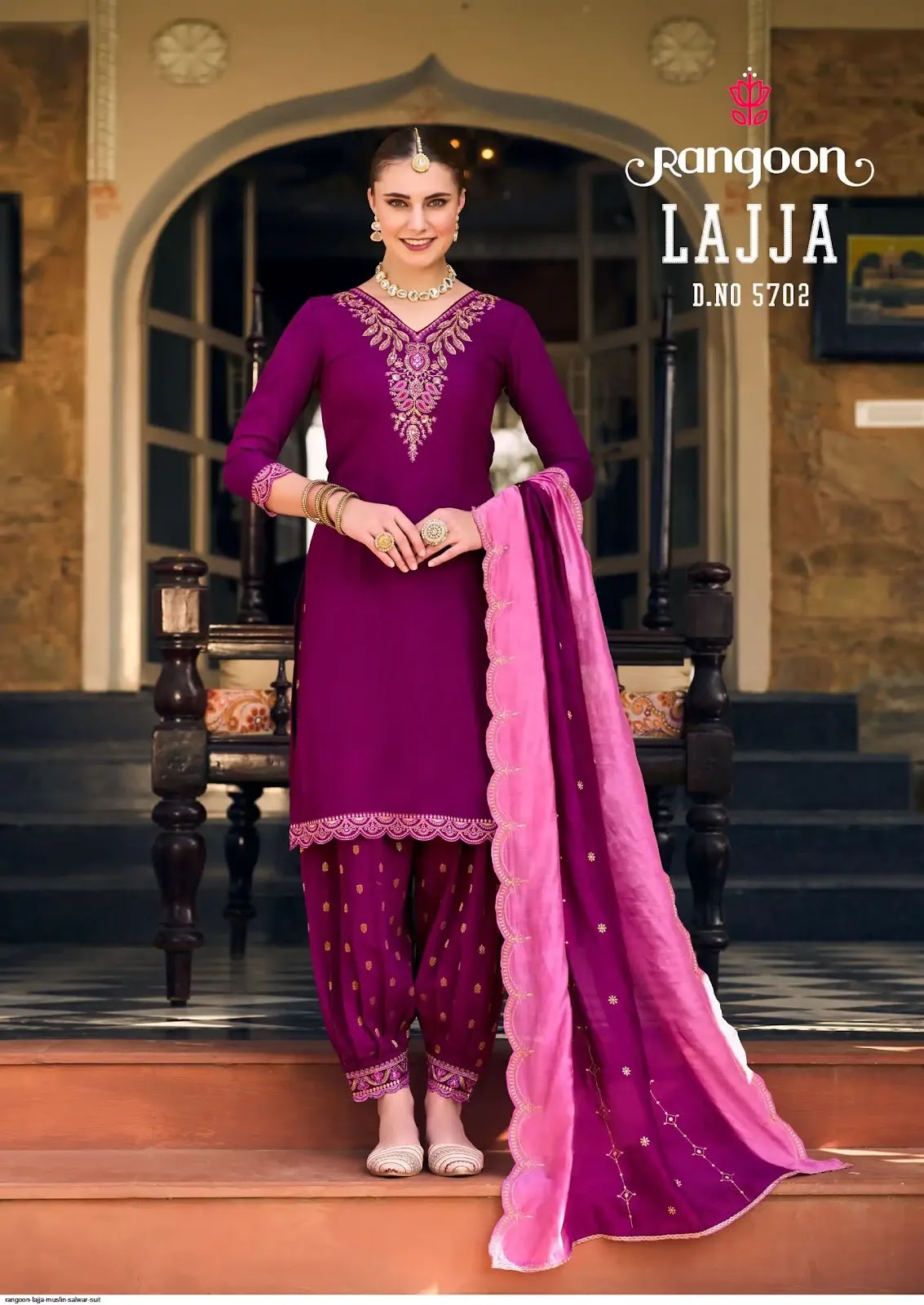 Lajja Rangoon Muslin Readymade Salwar Suits Manufacturer India