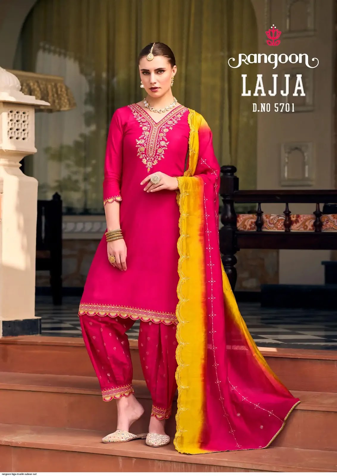 Lajja Rangoon Muslin Readymade Salwar Suits Manufacturer India