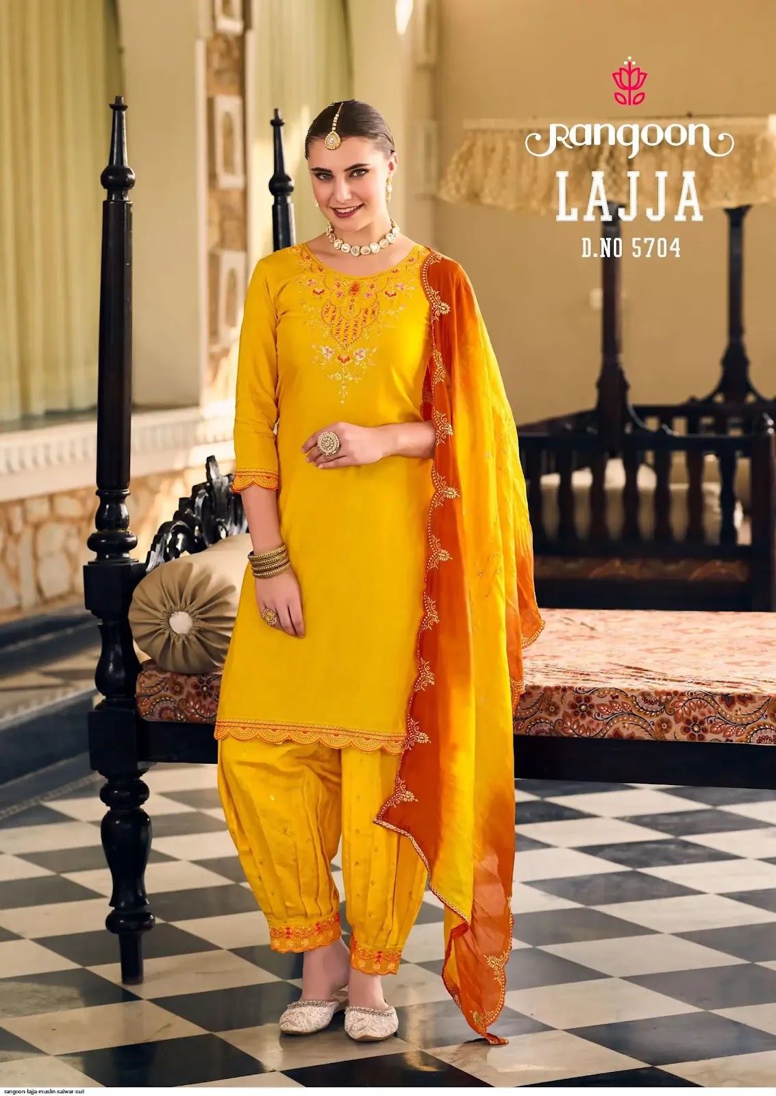 Lajja Rangoon Muslin Readymade Salwar Suits Manufacturer India