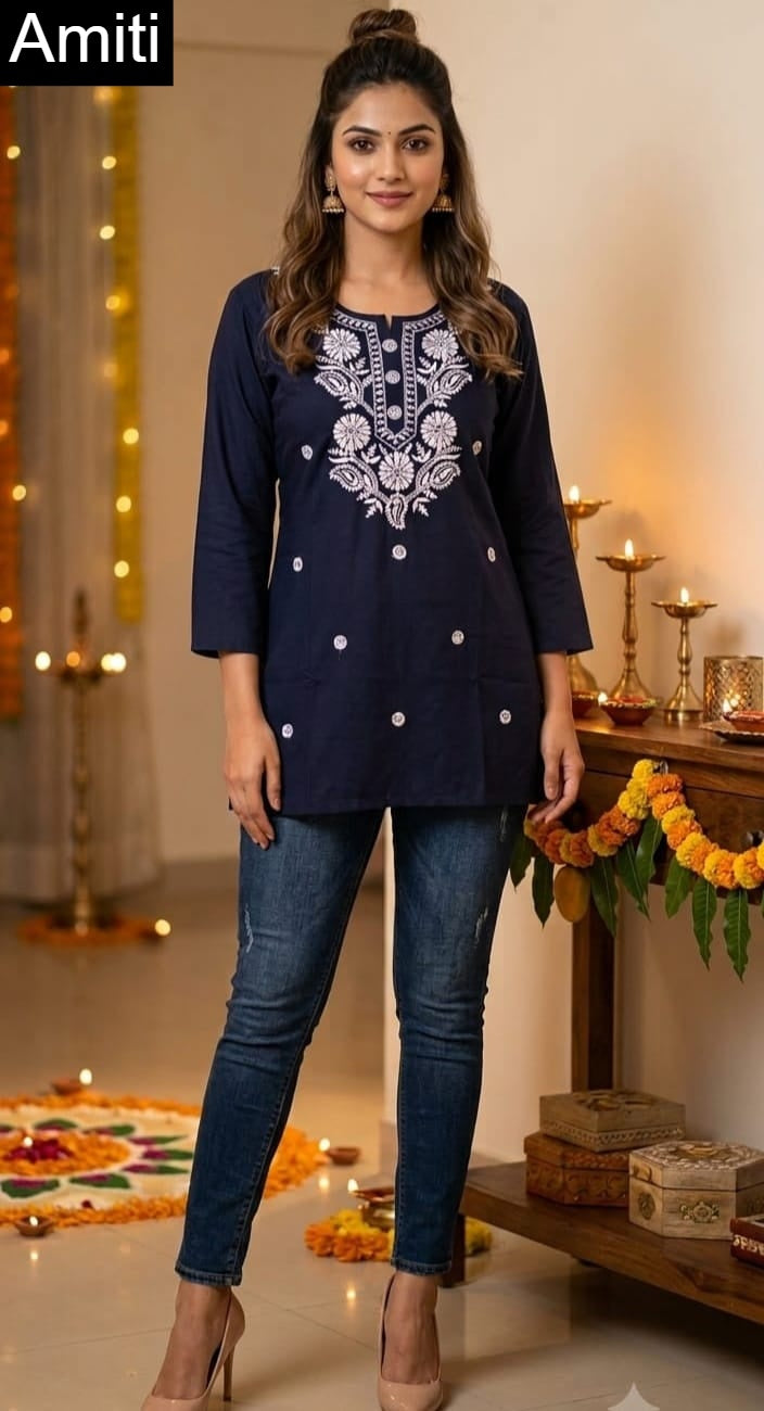 Lakhnavi 1909 Amiti Cotton Rayon Short Kurtis Wholesaler India