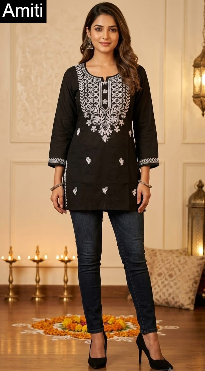 Lakhnavi 1909 Amiti Cotton Rayon Short Kurtis Wholesaler India