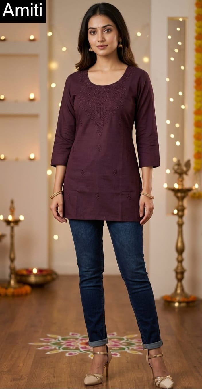 Lakhnavi 1909 Amiti Cotton Rayon Short Kurtis Wholesaler India
