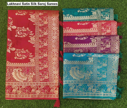 Lakhnavi Satin Silk Saroj Sarees Supplier