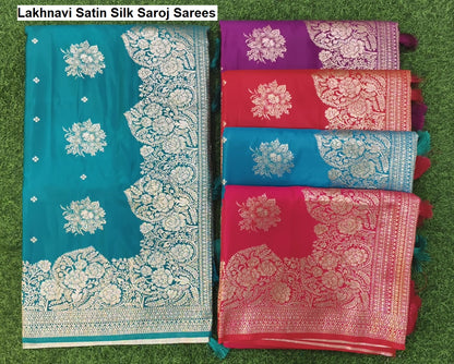 Lakhnavi Satin Silk Saroj Sarees Supplier