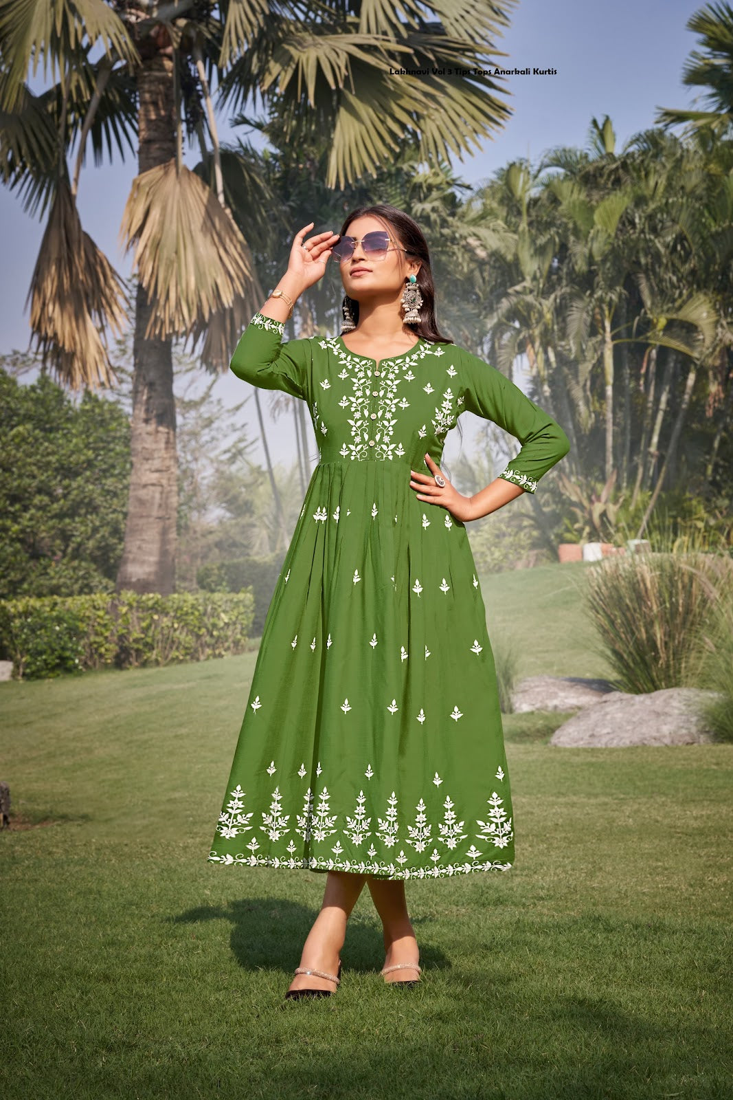 Lakhnavi Vol 3 Tips Tops Rayon 16Kg Anarkali Kurtis Wholesale Rate