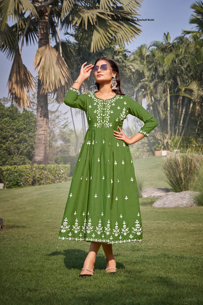 Lakhnavi Vol 3 Tips Tops Rayon 16Kg Anarkali Kurtis Wholesale Rate