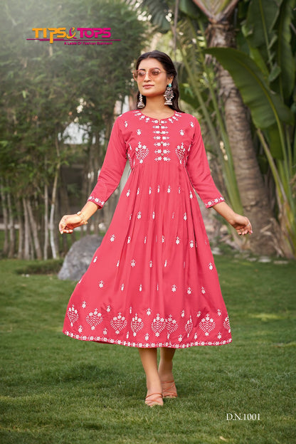 Lakhnavi Vol 3 Tips Tops Rayon 16Kg Anarkali Kurtis Wholesale Rate