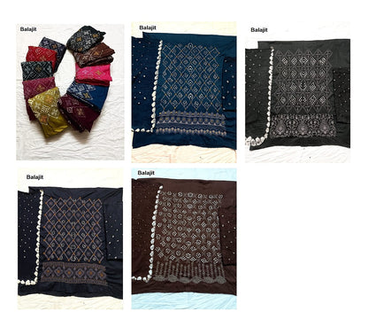 Lakhnavi Work 2808 Balajit Satin Salwar Suits Wholesaler India