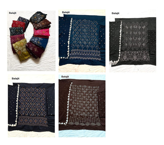 Lakhnavi Work 2808 Balajit Satin Salwar Suits Wholesaler India