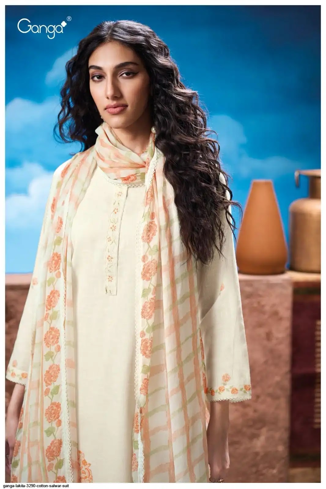 Lakita 3290 Ganga Cotton Linen Plazzo Style Suits Exporter