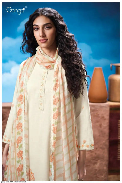 Lakita 3290 Ganga Cotton Linen Plazzo Style Suits Exporter