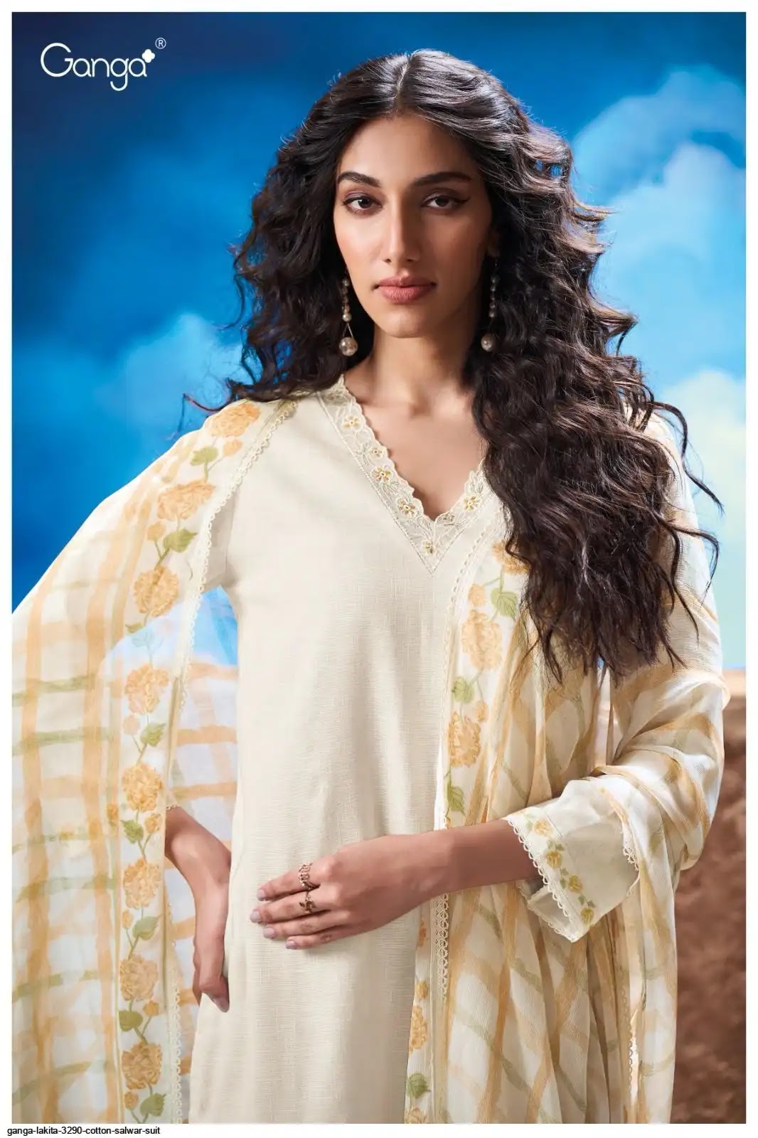 Lakita 3290 Ganga Cotton Linen Plazzo Style Suits Exporter