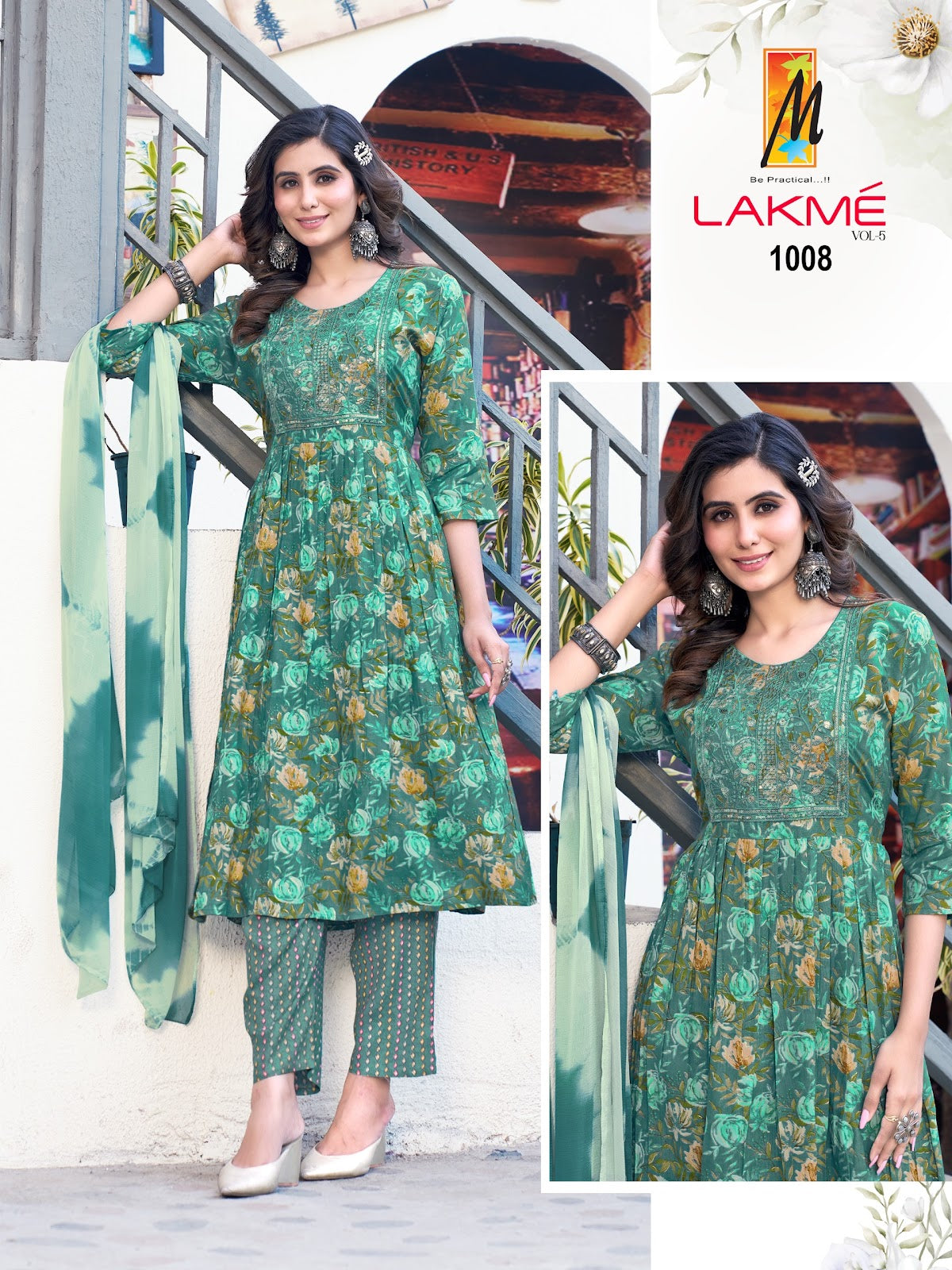 Lakme Vol 5 Master Rayon Foil Readymade Pant Style Suits