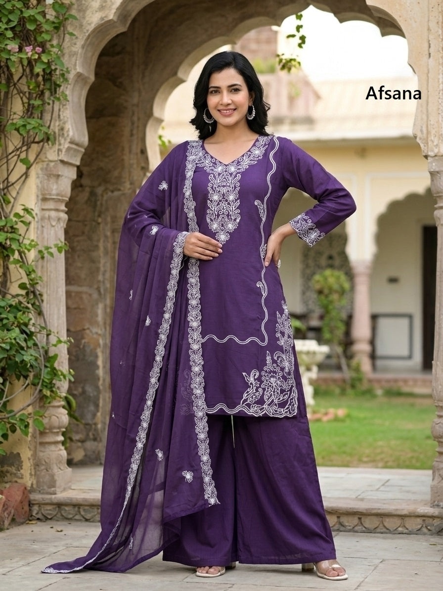 Lakshi Afsana Berlin Readymade Plazzo Style Suits Exporter Gujarat