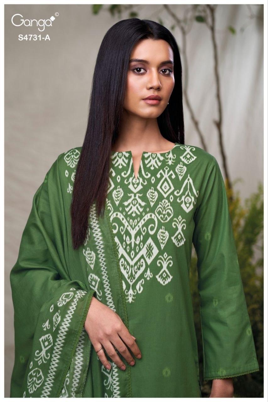 Lakshika 4731 Ganga Cotton Plazzo Style Suits Wholesaler Gujarat
