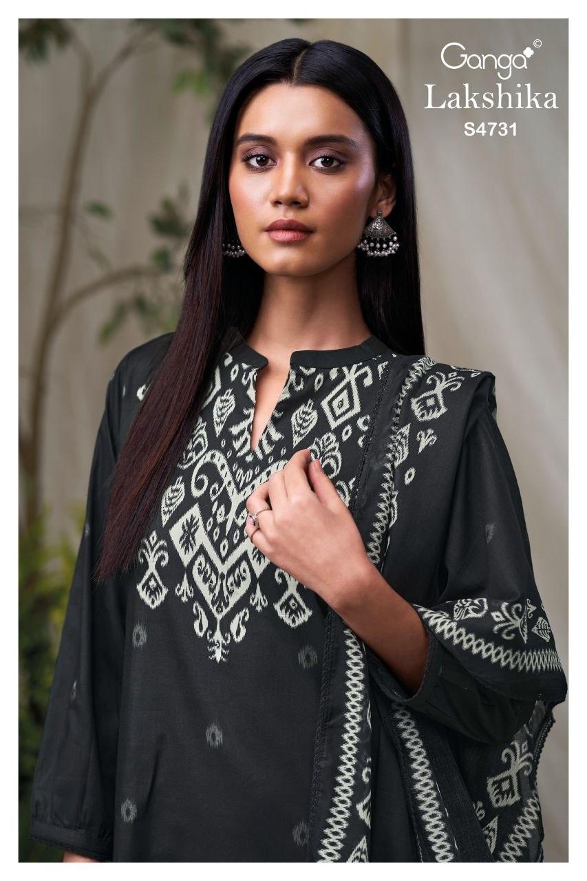 Lakshika 4731 Ganga Cotton Plazzo Style Suits Wholesaler Gujarat