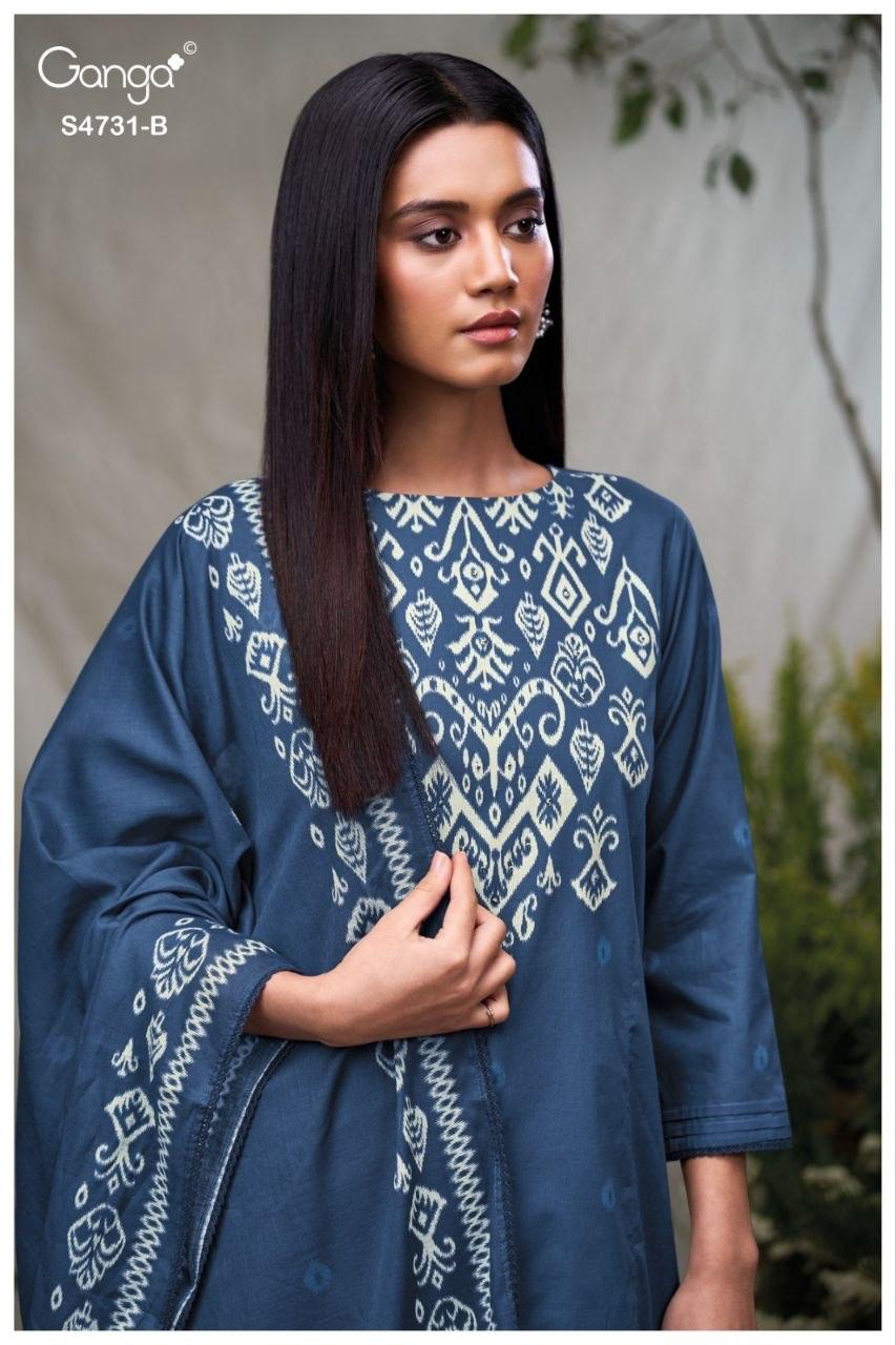 Lakshika 4731 Ganga Cotton Plazzo Style Suits Wholesaler Gujarat