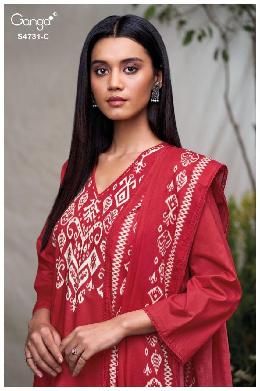 Lakshika 4731 Ganga Cotton Plazzo Style Suits Wholesaler Gujarat