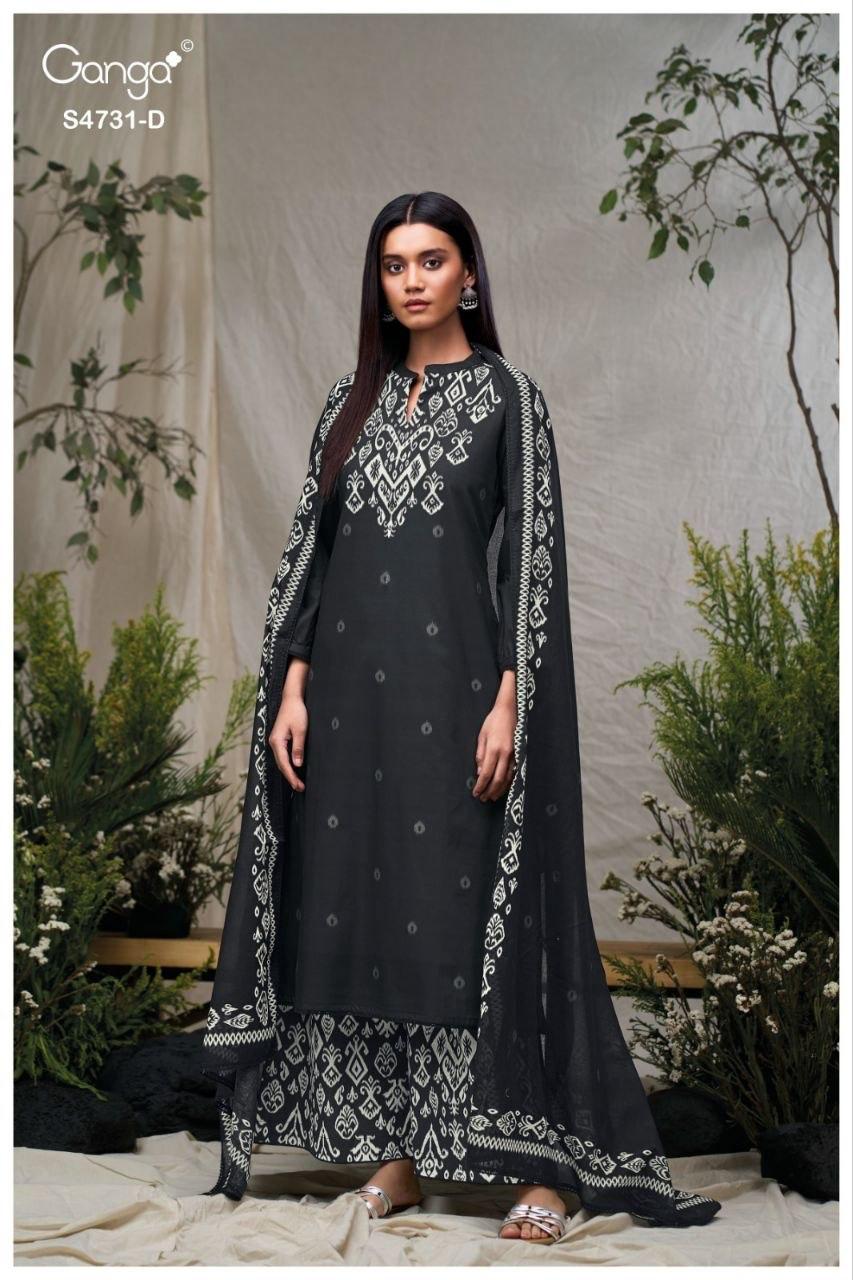Lakshika 4731 Ganga Cotton Plazzo Style Suits Wholesaler Gujarat