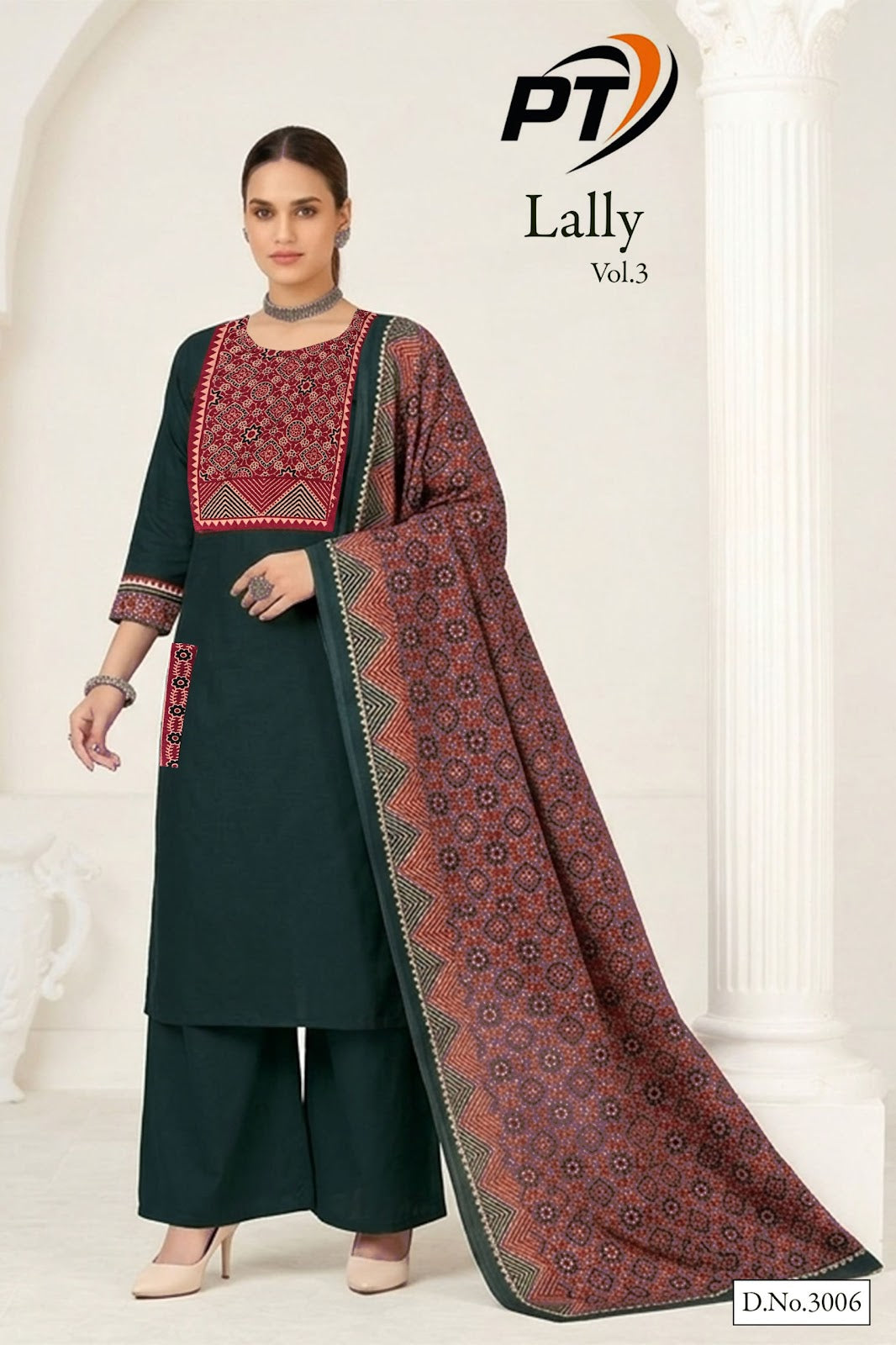 Lally Vol 3 Pt Cotton Readymade Plazzo Style Suits Wholesaler India