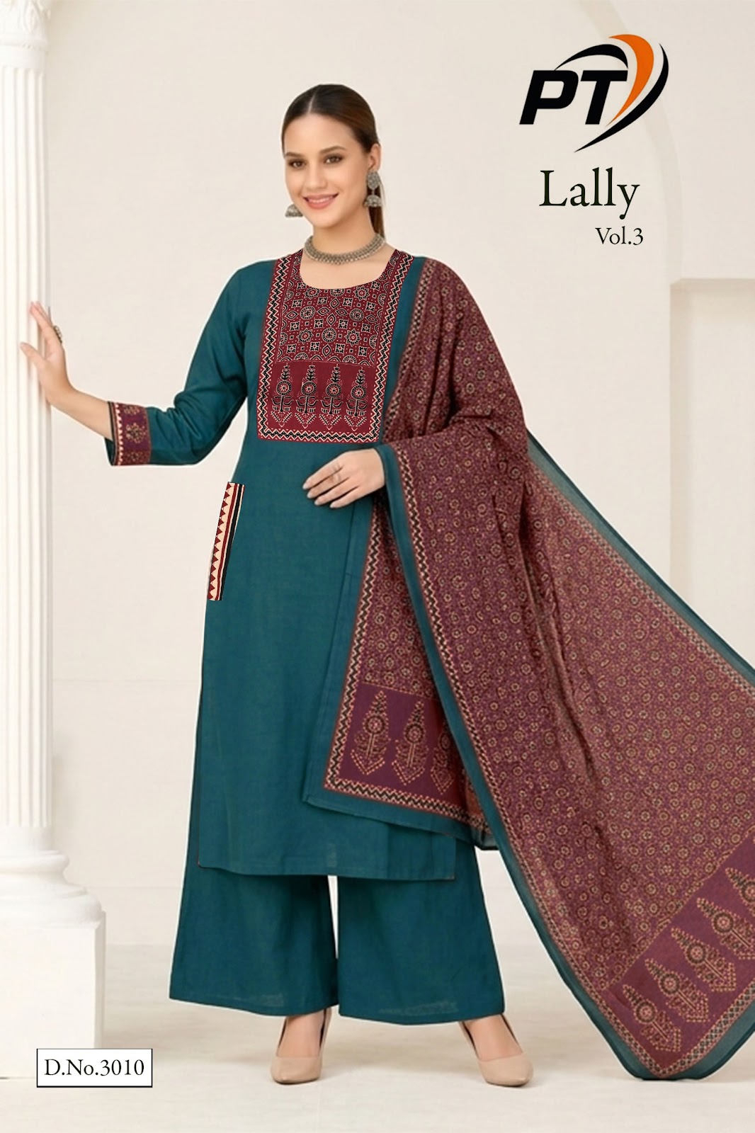 Lally Vol 3 Pt Cotton Readymade Plazzo Style Suits Wholesaler India