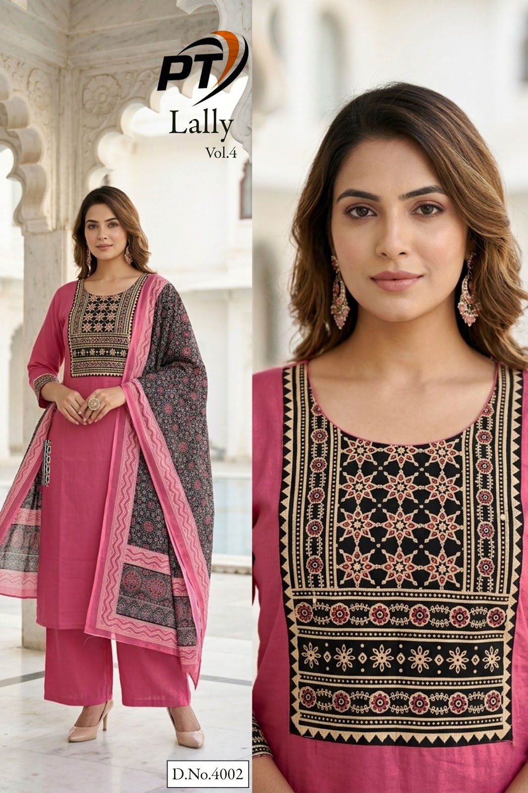 Lally Vol 4 Pt Dhabu Cotton Readymade Plazzo Style Suits Manufacturer India