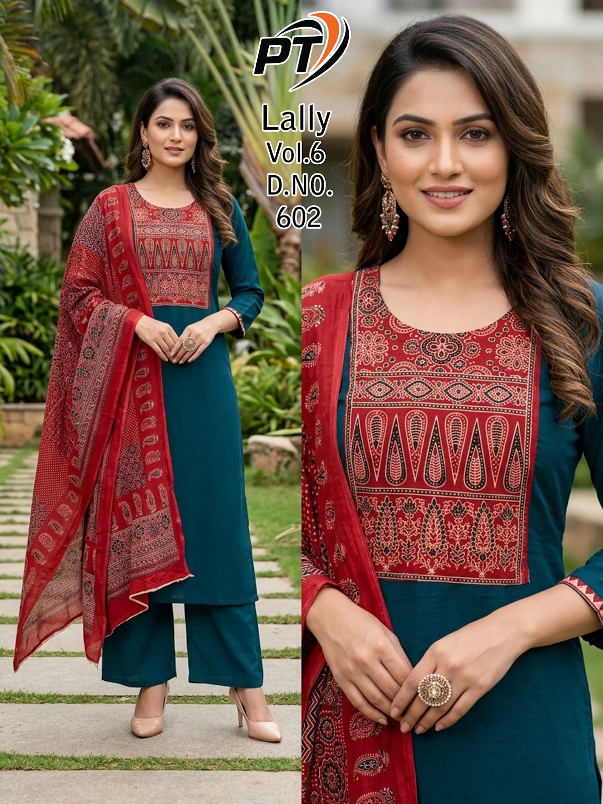 Lally Vol 6 Pt Dhabu Cotton Readymade Plazzo Style Suits Supplier