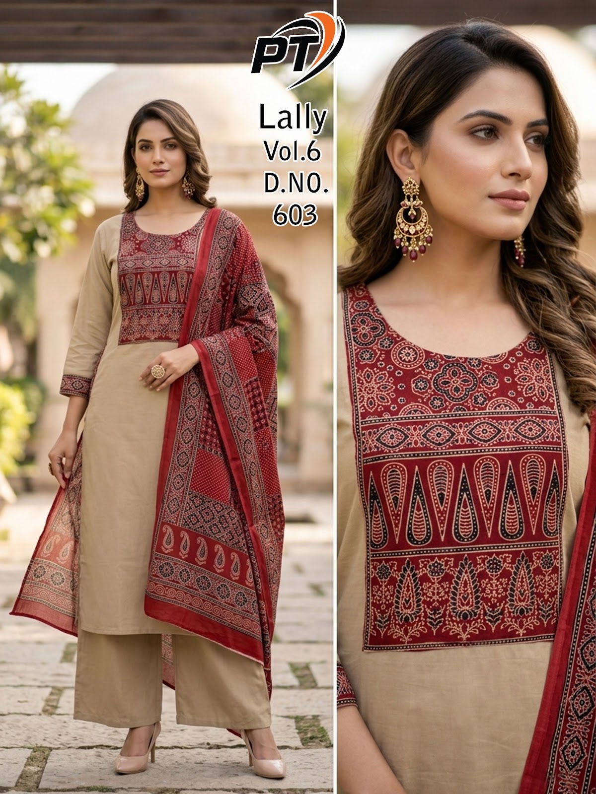 Lally Vol 6 Pt Dhabu Cotton Readymade Plazzo Style Suits Supplier