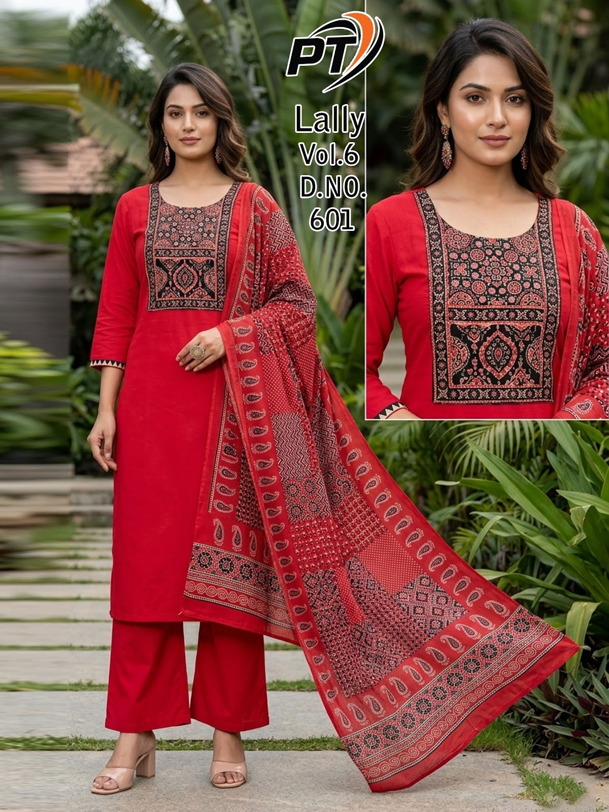 Lally Vol 6 Pt Dhabu Cotton Readymade Plazzo Style Suits Supplier