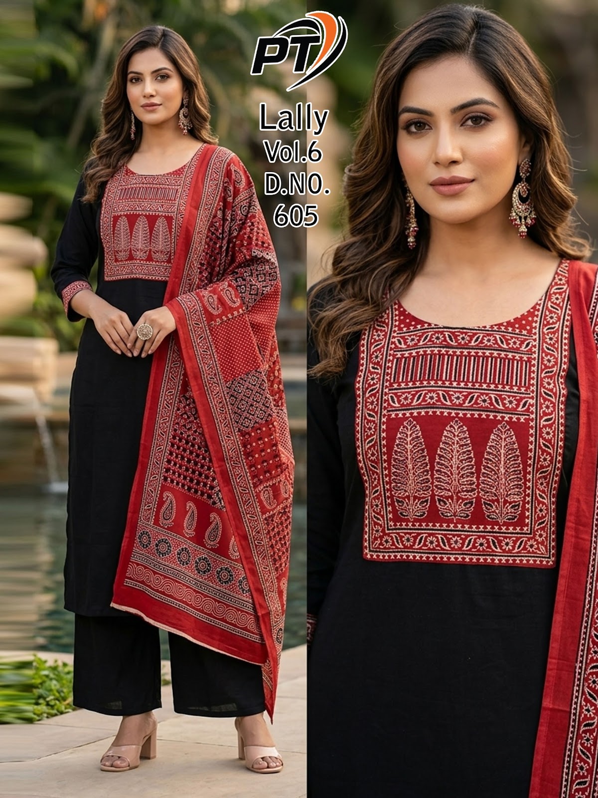 Lally Vol 6 Pt Dhabu Cotton Readymade Plazzo Style Suits Supplier