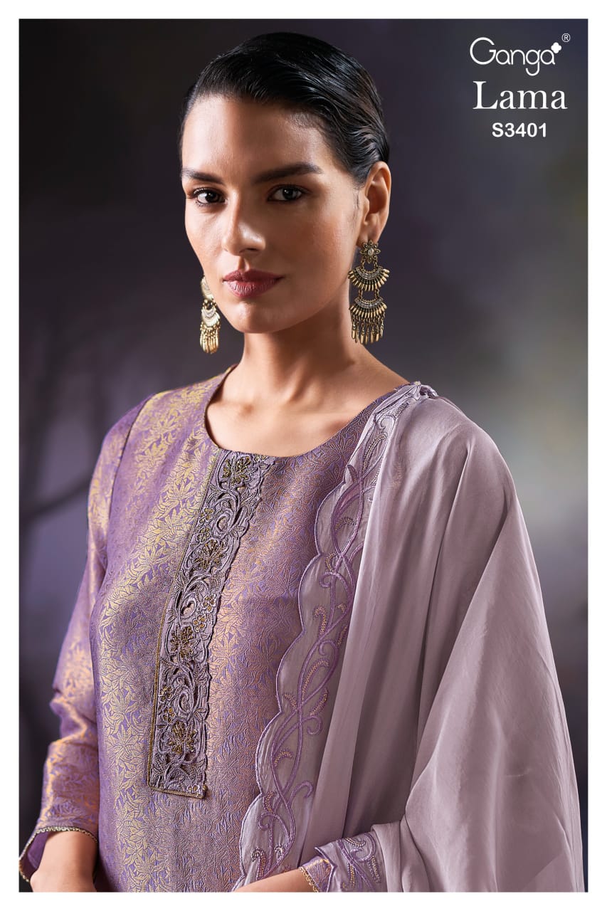 Lama 3401 Ganga Premium Bemberg Plazzo Style Suits Wholesaler Gujarat