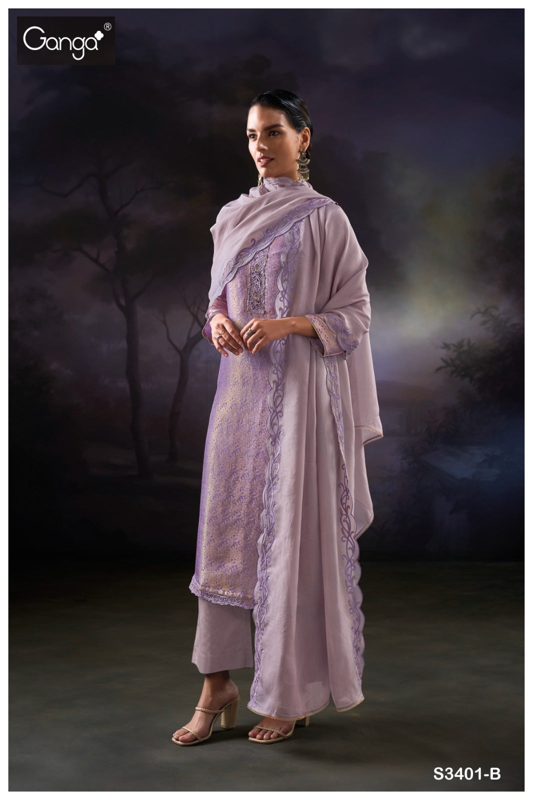 Lama 3401 Ganga Premium Bemberg Plazzo Style Suits Wholesaler Gujarat