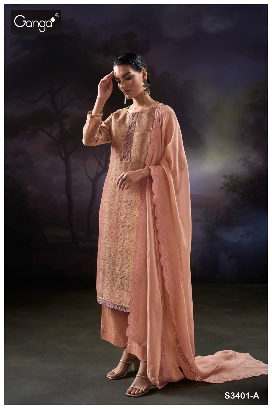 Lama 3401 Ganga Premium Bemberg Plazzo Style Suits Wholesaler Gujarat