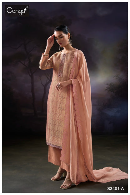 Lama 3401 Ganga Premium Bemberg Plazzo Style Suits Wholesaler Gujarat