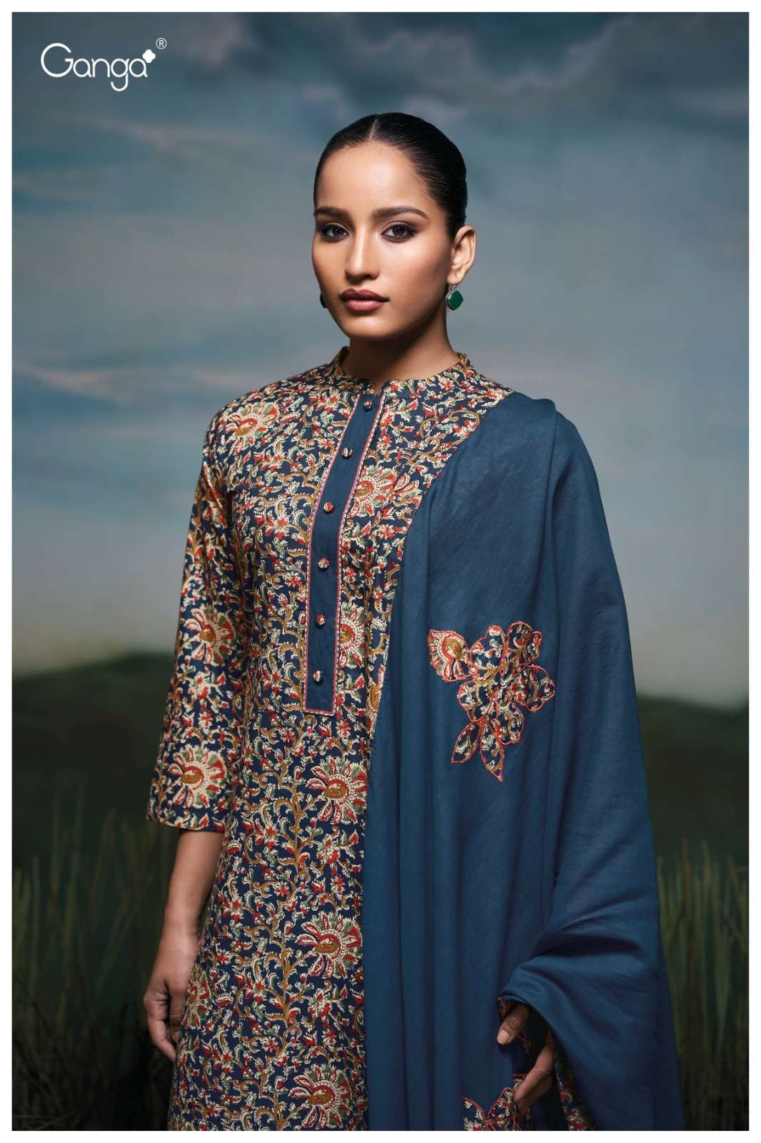 Lamar 3459 Ganga Cotton Pant Style Suits Manufacturer India