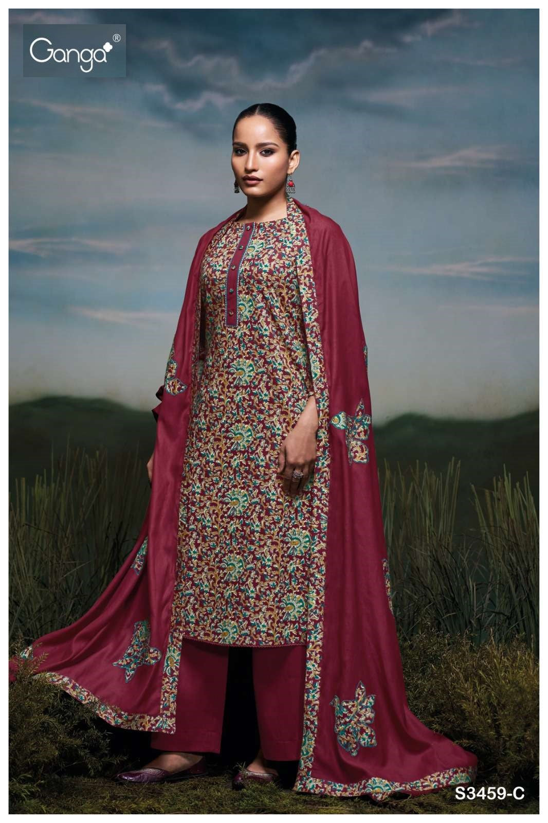Lamar 3459 Ganga Cotton Pant Style Suits Manufacturer India