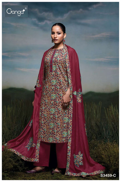 Lamar 3459 Ganga Cotton Pant Style Suits Manufacturer India