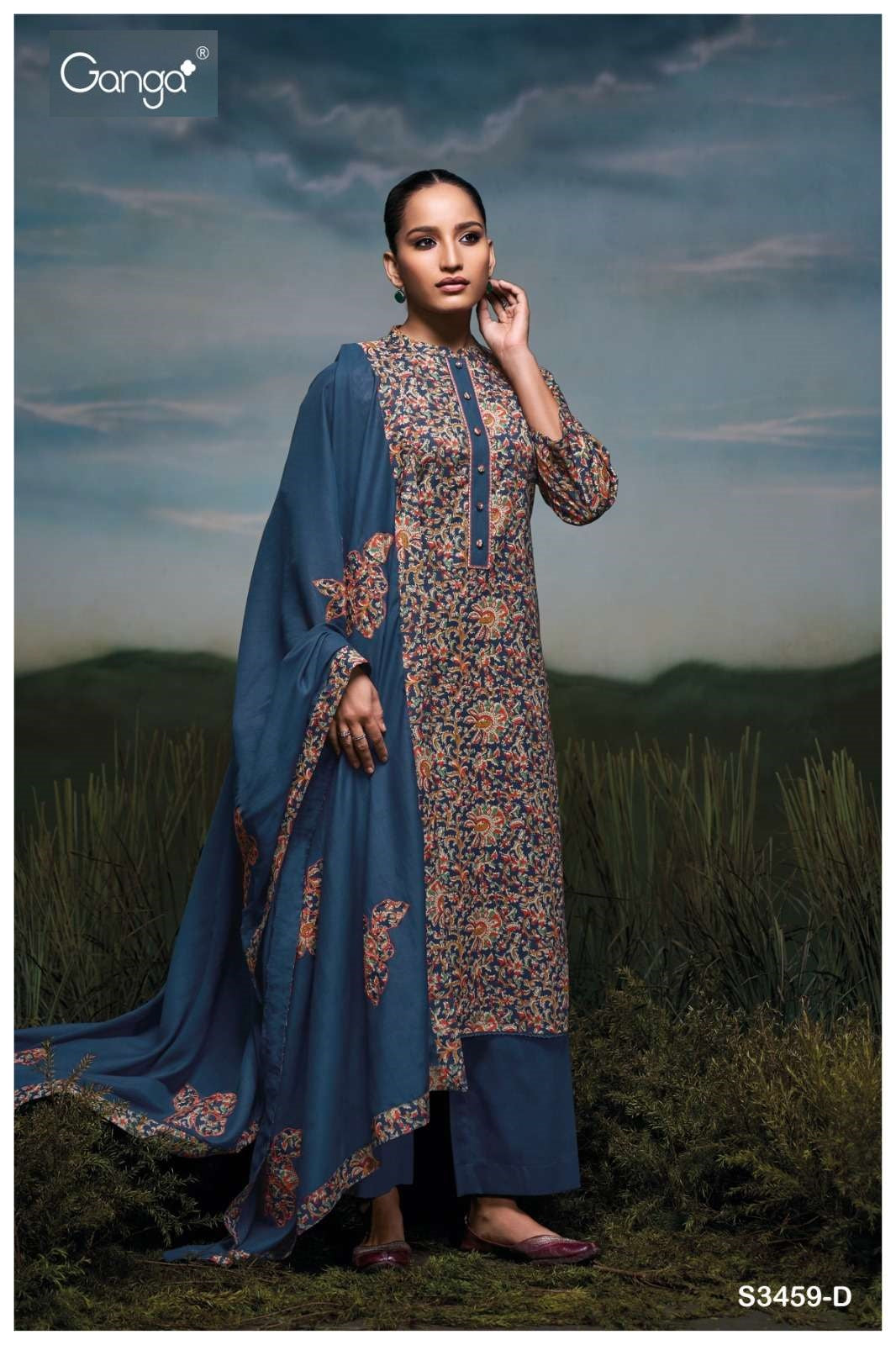 Lamar 3459 Ganga Cotton Pant Style Suits Manufacturer India