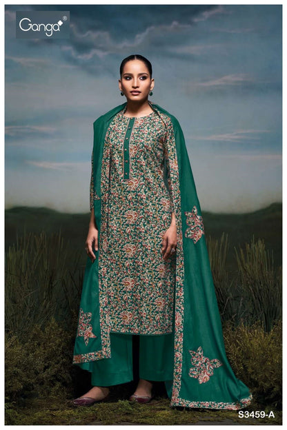 Lamar 3459 Ganga Cotton Pant Style Suits Manufacturer India