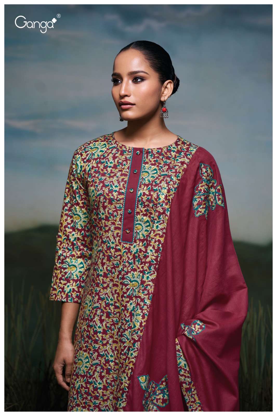 Lamar 3459 Ganga Cotton Pant Style Suits Manufacturer India